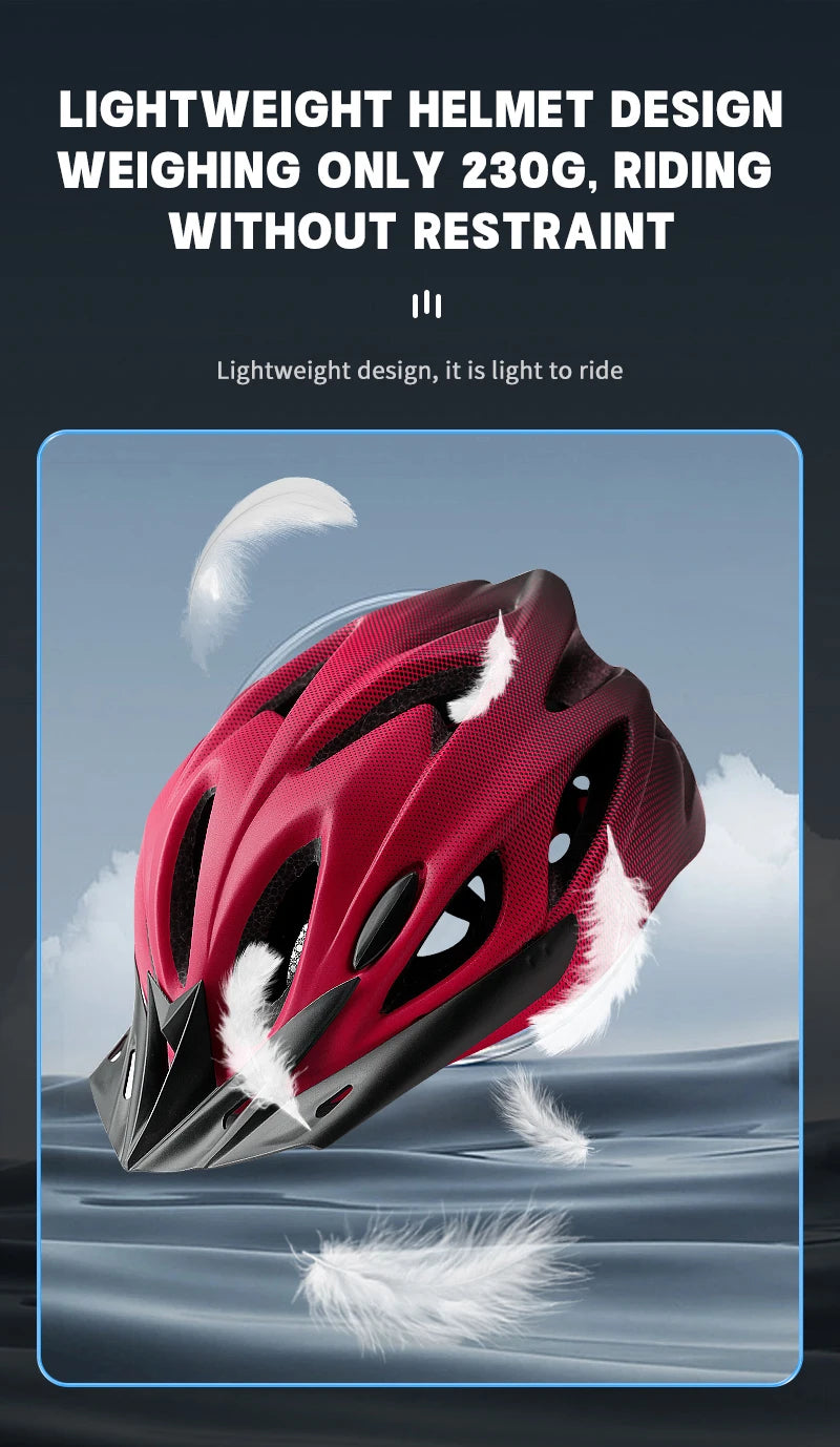Ultra Lightweight Cycling Helmet With Magnetic Goggles And LED Rear Light
