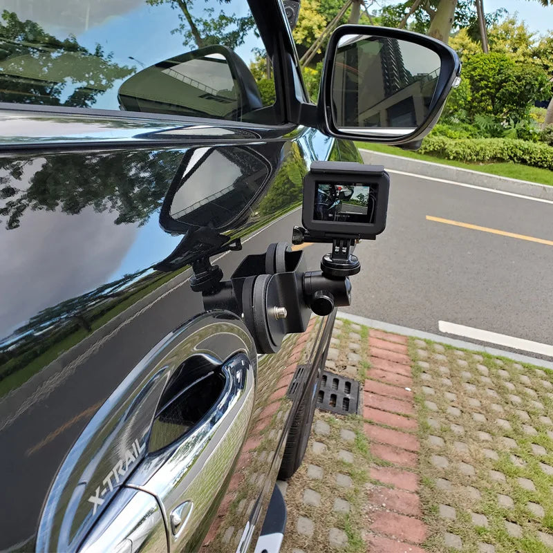 Magnetic Car Mount Stand Action Camera Holder Vacuum Suction Alloy 360 Degree Rotation