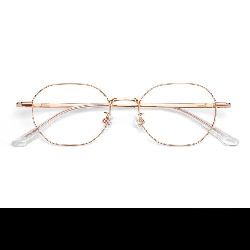 Retro Polygonal Lightweight Titanium Prescription Reading Glasses