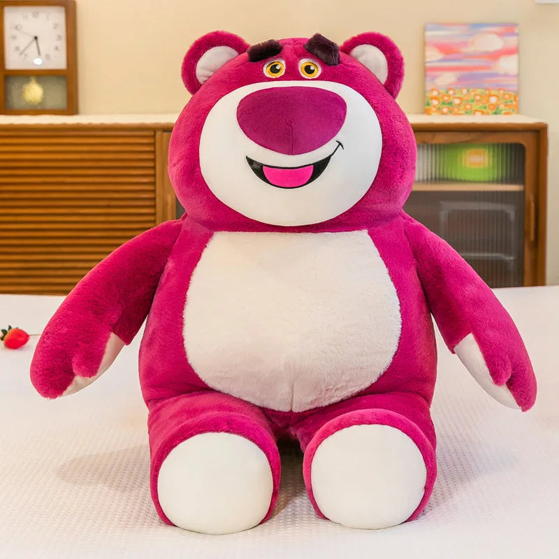80cm Kawaii Strawberry Bear Plush Toy Bia Size Lotso Stuffed Doll Large Soft Animal Kids Birthday Gift for Girls and Children
