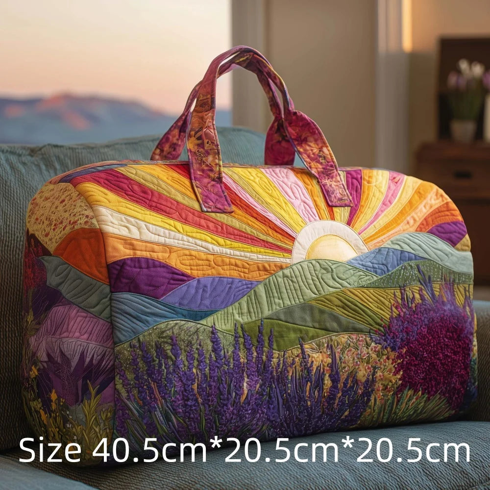 Hot Sale 3D Quilted Bag for Women Colorful Landscape Print Travel Sunrise Desert Mountain Cactus Printed Overnight Trip Bags