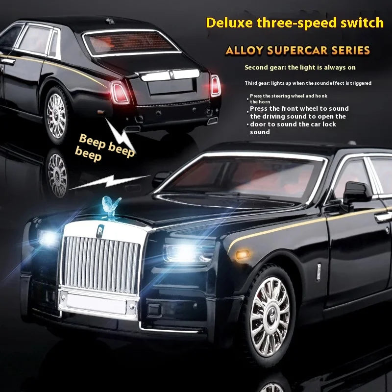 1:18 Rolls Royce Phantom Alloy Diecast Model Car Metal Large Games For Mother Birthday Gifts  Boy Collection Hobby