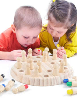 Wooden Memory Match Stick Chess Game Fun Color Board Game Educational Color Cognitive Ability Toys For Children Kids Gift