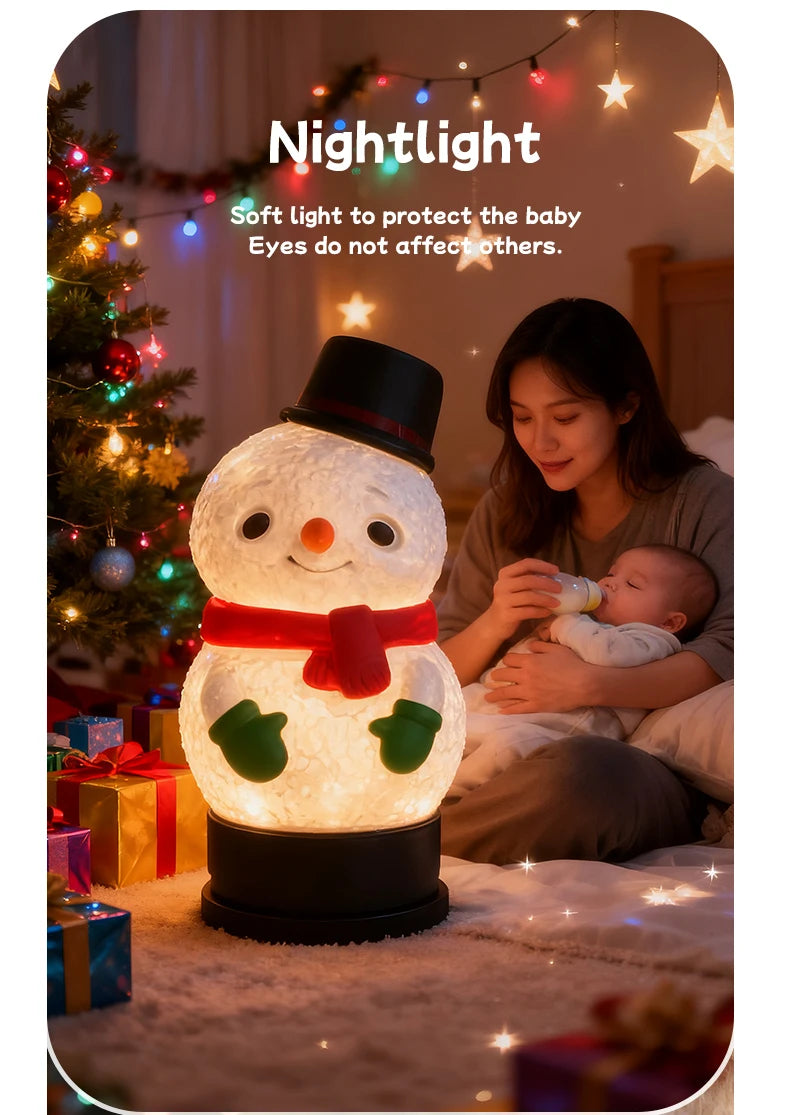Outdoor Home Restaurant Snowman Atmosphere Night Light Christmas Decoration with Bluetooth V5.3 Speaker