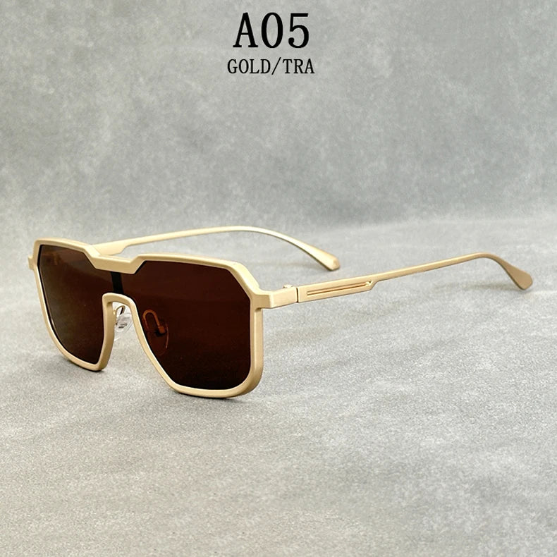 Square Steampunk Metal Sunglasses With UV400 Protection