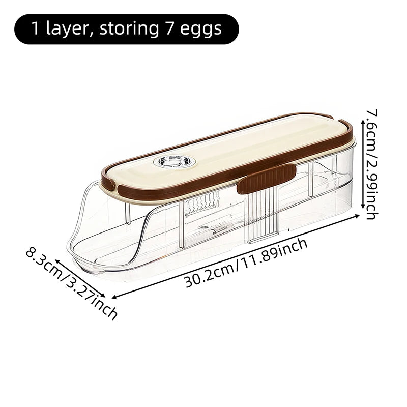 Automatic Rolling Egg Storage Box – 1-Piece Handheld Refrigerator Side Door Egg Rack