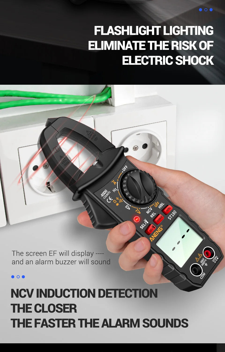 Smart Clamp Multimeter 600V Meter AC/DC Voltage Tester Ammeter Pliers Test Voltmeter Capacitance Ohm Current Tools