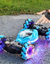 4WD RC Drift Car With Music Led Lights 2.4G Gesture Radio Remote Control Spray Stunt Car 360° Rotating Climbing Car Toys Gift