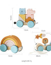 Baby Montessori Toys Wooden Train Baby Educational Toys Wooden Rainbow Blocks Trolley Baby Learning Toys Children Birthday Gifts