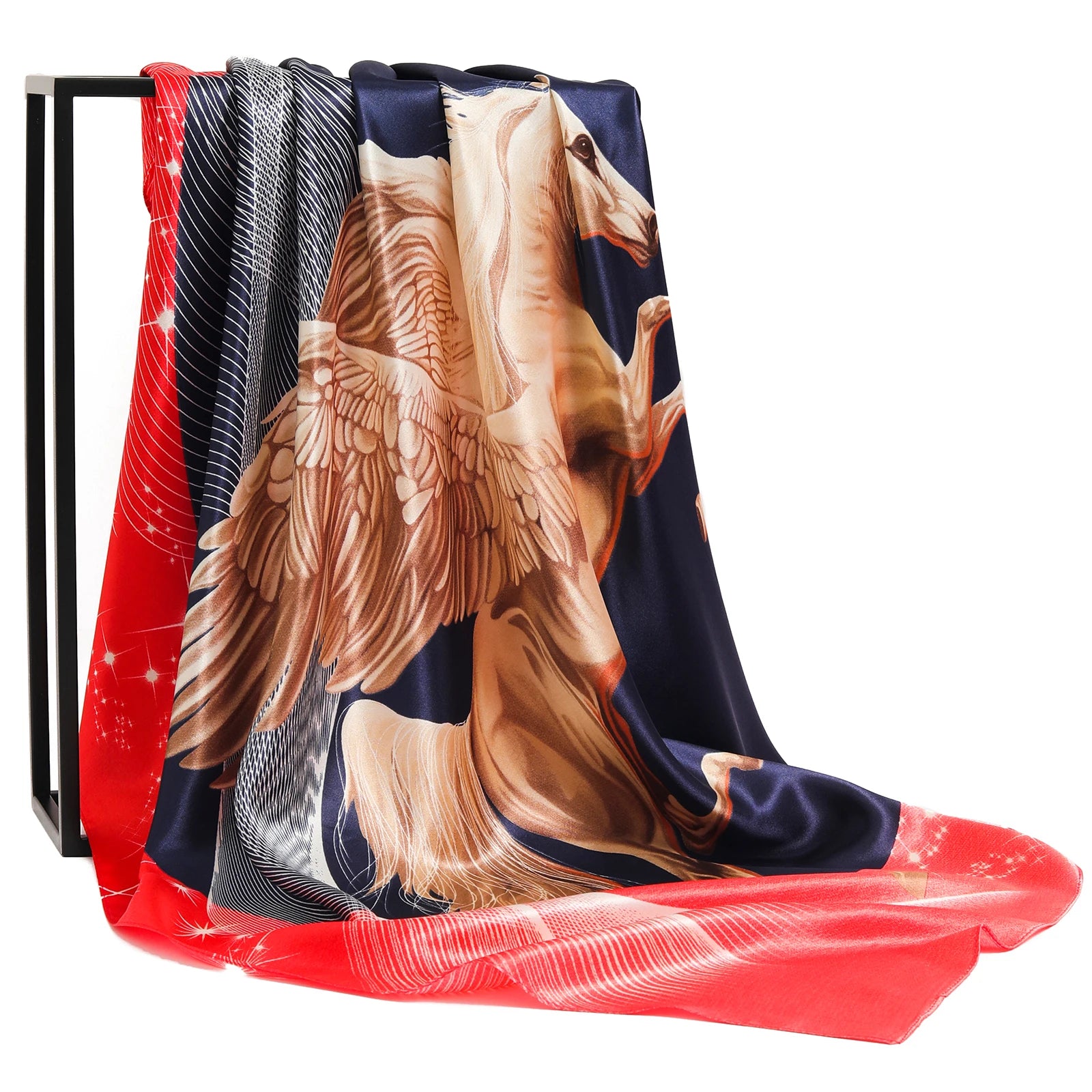 Women Scarf Silk Feeling Hair Neck Square Brand Office bandanna muffler Waiter Flight Attendants Handkerchief Rings wrap