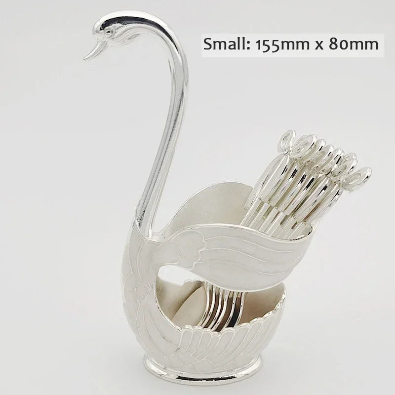 Swan-Shaped Cutlery Holder, Elegant Spoon and Fork Base, Luxury Tableware Storage, Stylish Kitchen Decor and Organizer for Home