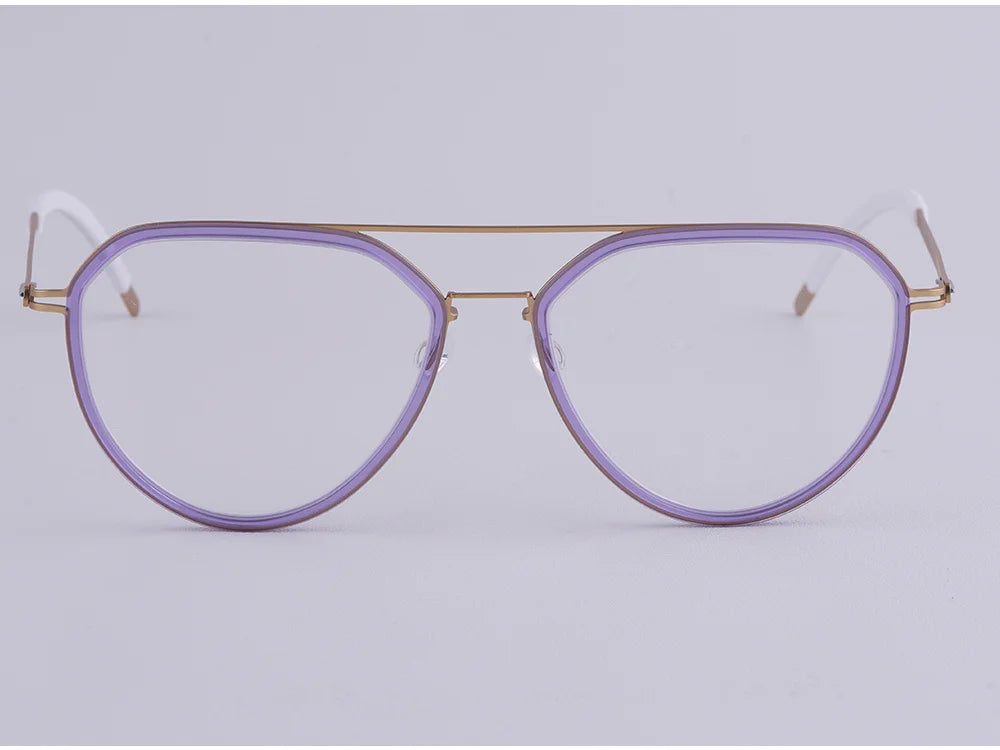 Oversized Pilot Titanium Double Bridge Eyeglasses Frame