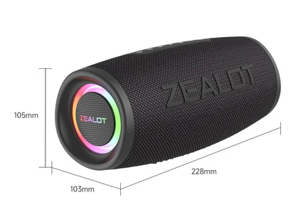 ZEALOT S56 Bluetooth Speaker 40W Output Power Bluetooth Speaker with Excellent Bass Performace IPX6 Waterproof Camping Outdoor