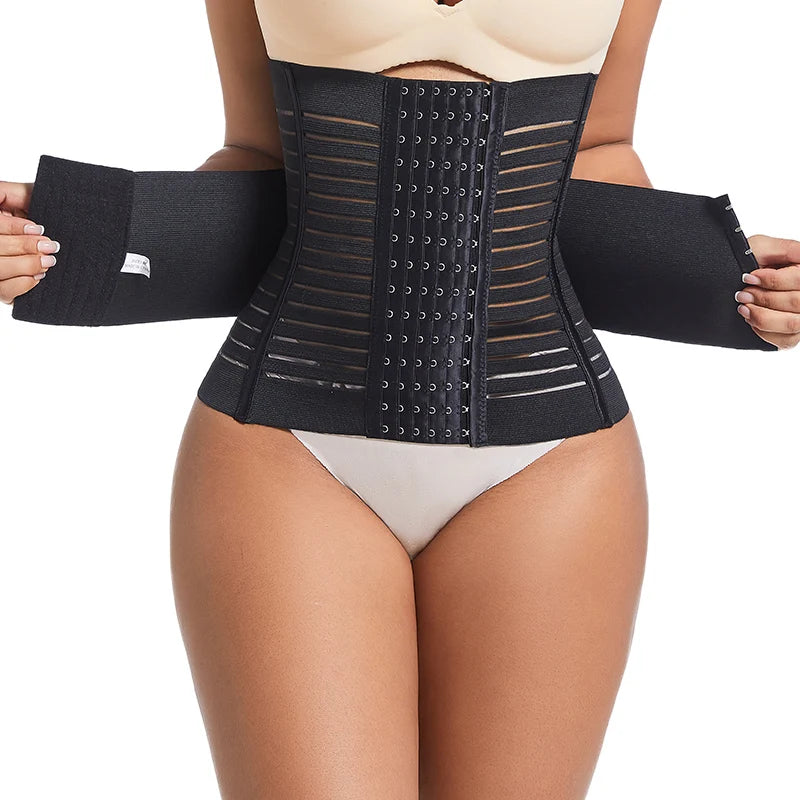 7-Bone Waist Trainer Corset with Double Tummy Control & Breathable Design