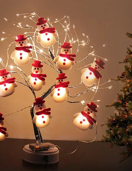 1.65m/3m LED Christmas Snowman String Lights Hristmas tree Decoration Plush Snowman Lamp Indoor Living room Party String  Lamps