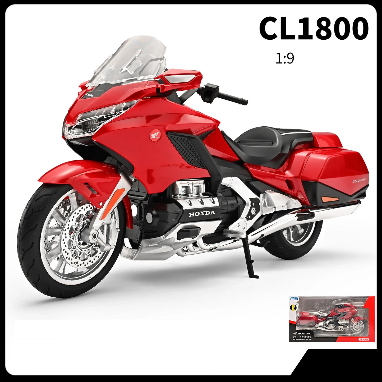Diecast Honda Gold Wing GL1800 Touring Motorcycle Model 1 to 9 Scale