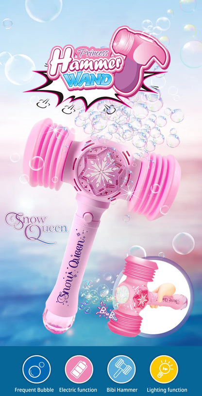 2 In 1 Toy Hammer Automatic Bubble Machine, Princess Toys