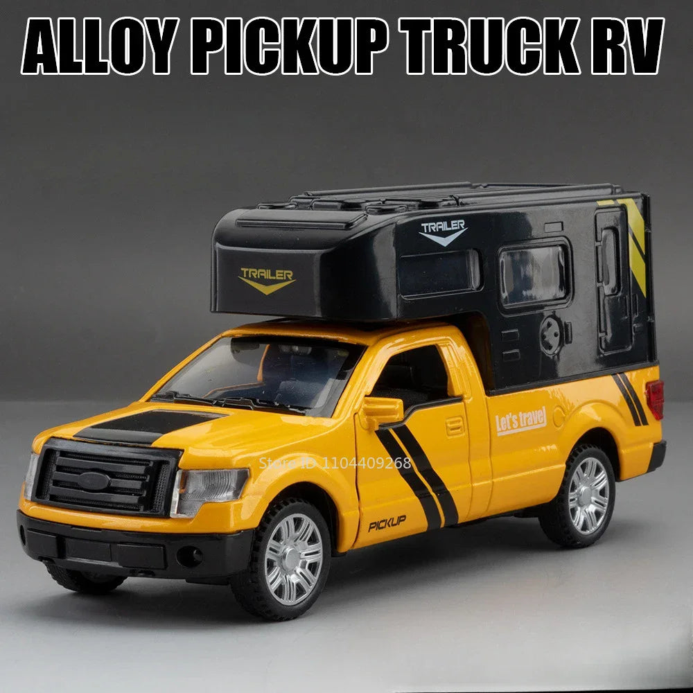 Scale 1:32 Mustang Shelby GT500 F-150 Toy Car Model Alloy Diecast Sound Light Pull Back Vehicle Models Birthday Gifts