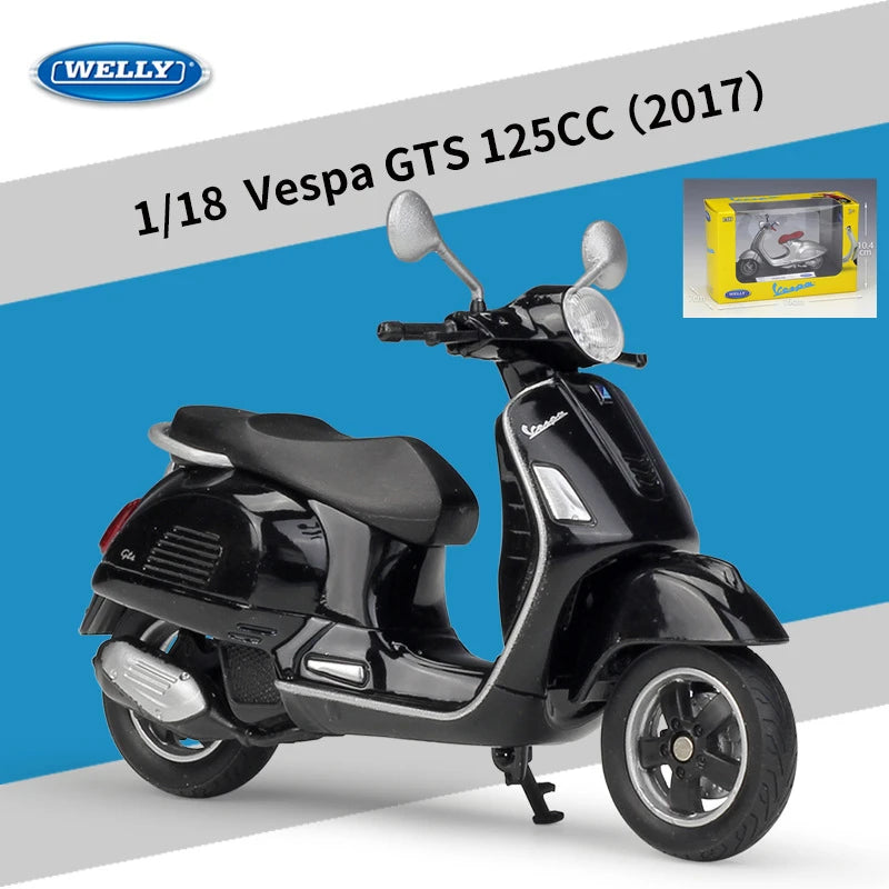 Diecast Vespa Classic Scooter Model 1 to 18 Scale