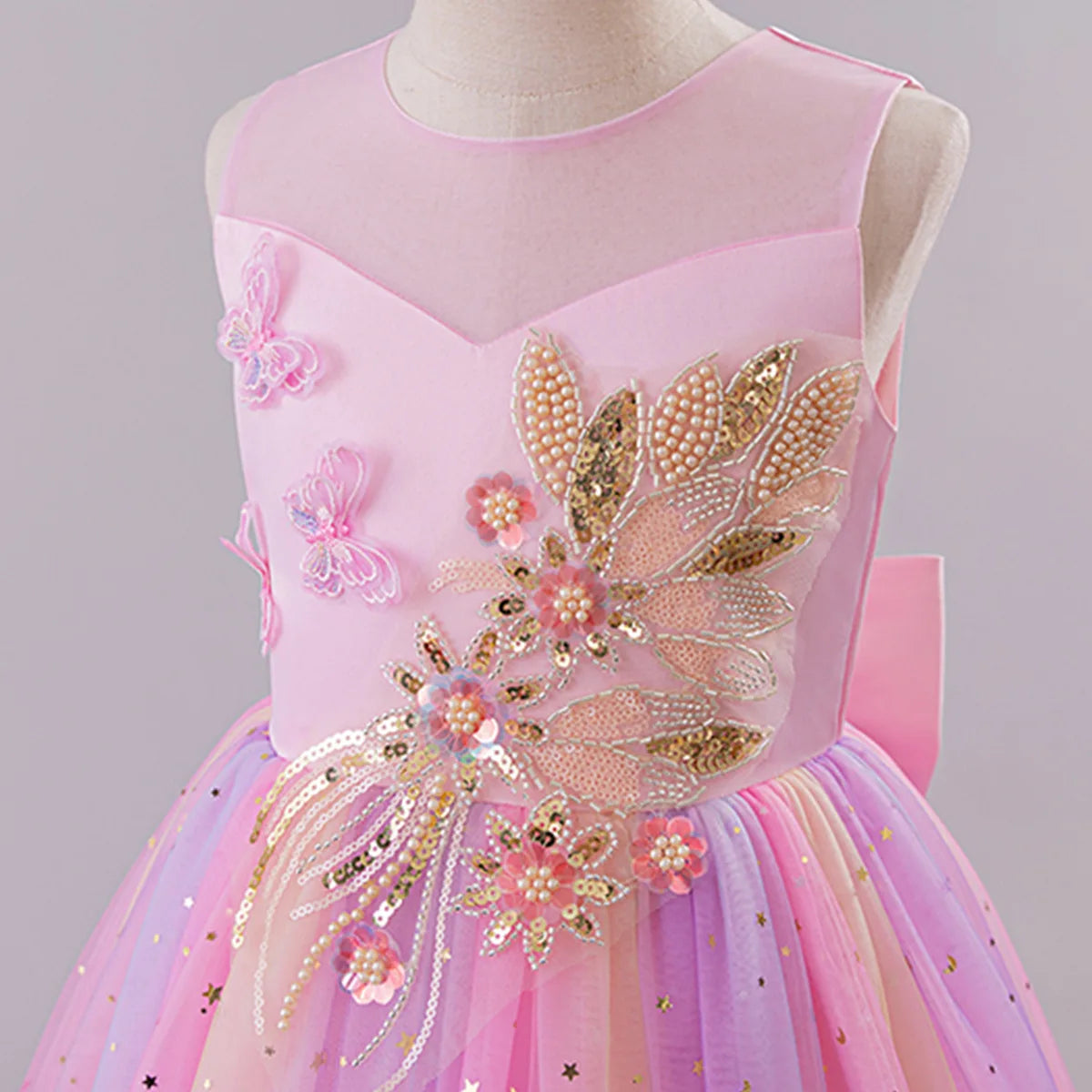 Princess Dress for Girls - Elegant Fluffy Tulle Ball Gown Birthday Party Dress School Performance Costume