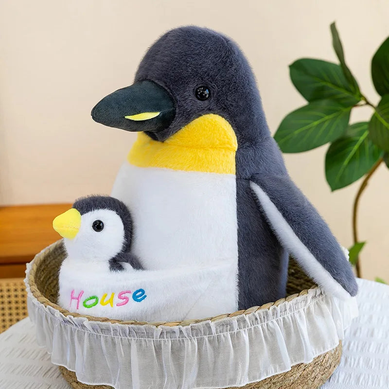 Mother Baby Penguin Plush Stuffed Doll Toy
