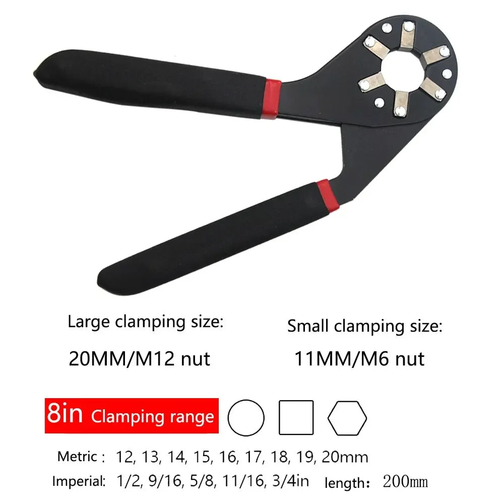 6/8 Inch Magic Wrench Household Maintenance Adjustable Twisting Hand Clamping Socket Outer Hexagonal Multifunctional Tool