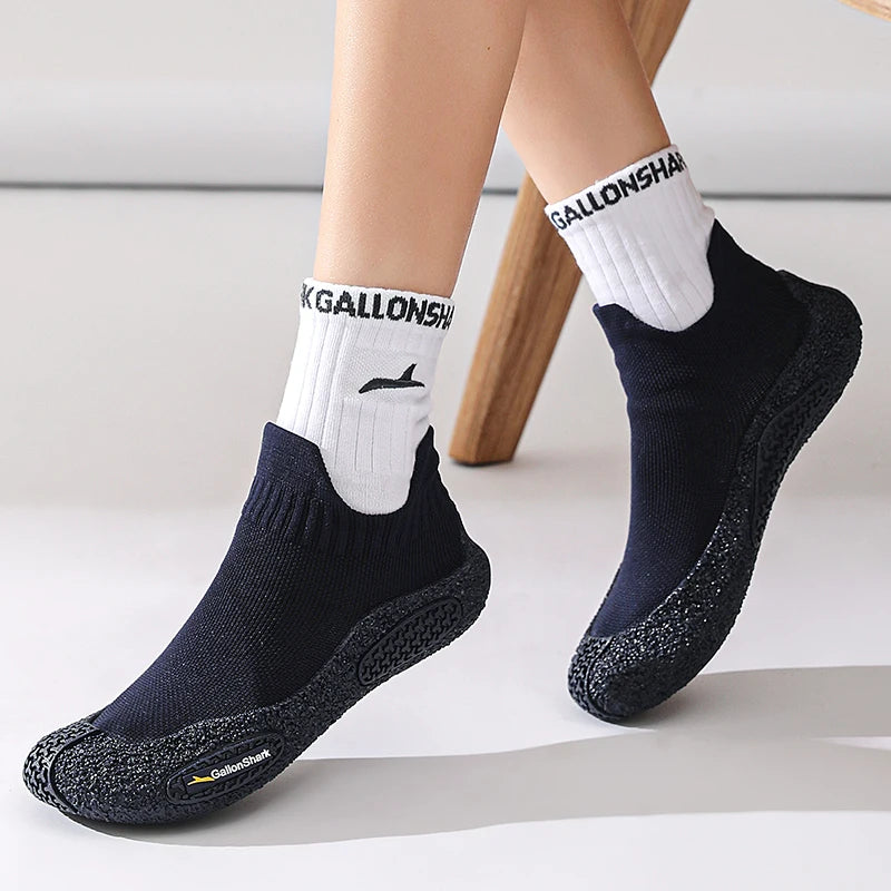 Silent Indoor Sports Shoes and Socks Gym Ultra Lightweight Shock Absorbent Breathable Anti Slip Soft Bottom Yoga
