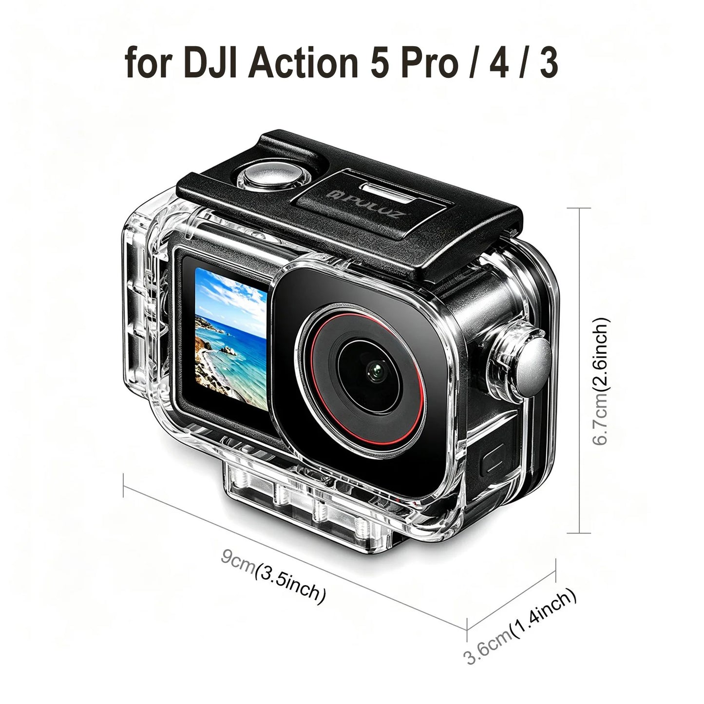 60 Metre Magnetic Waterproof Diving Case for DJI Osmo Action 3 4 5 Pro and 6