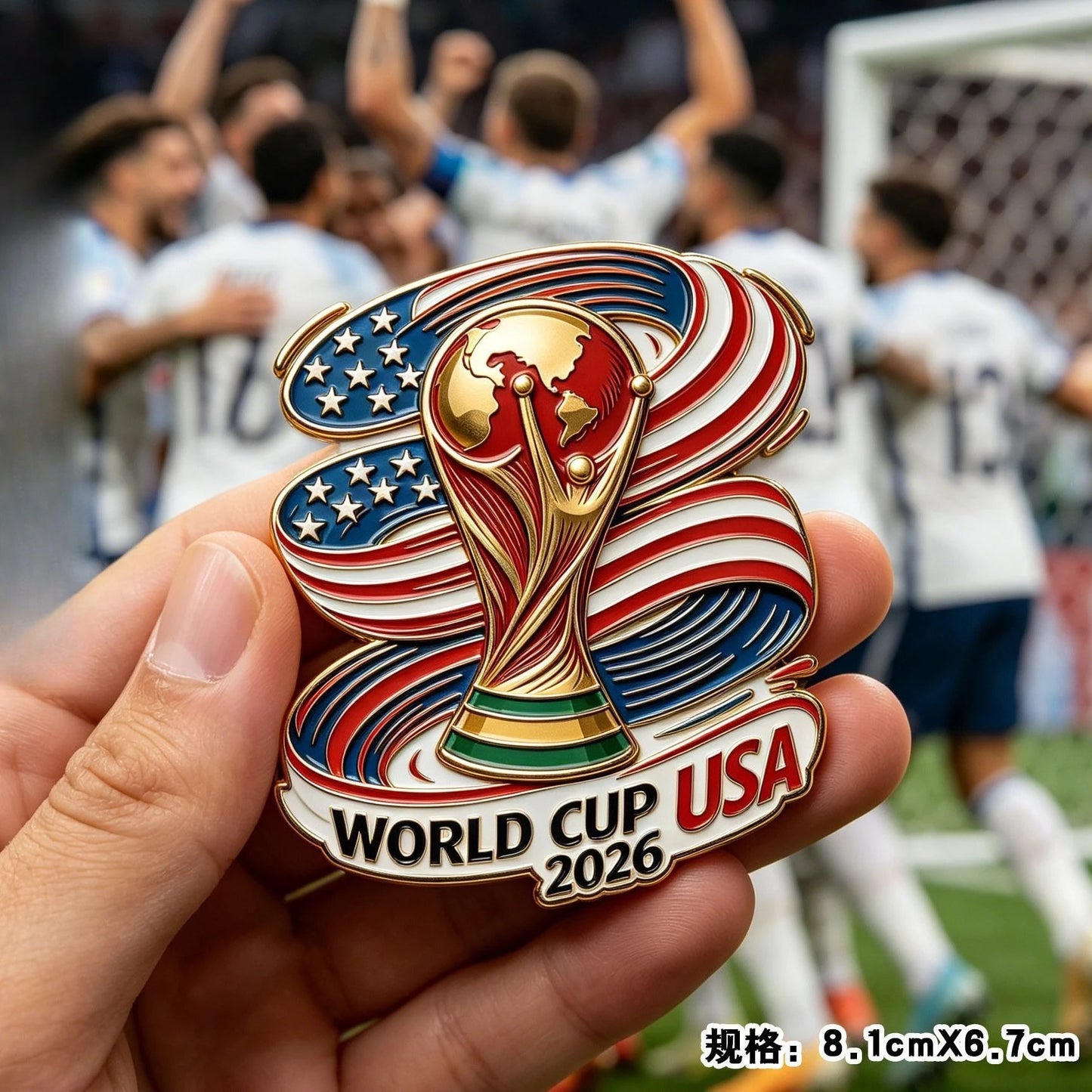 2026 Football Metal Fridge Magnet Soccer Fan Souvenir Home Decor