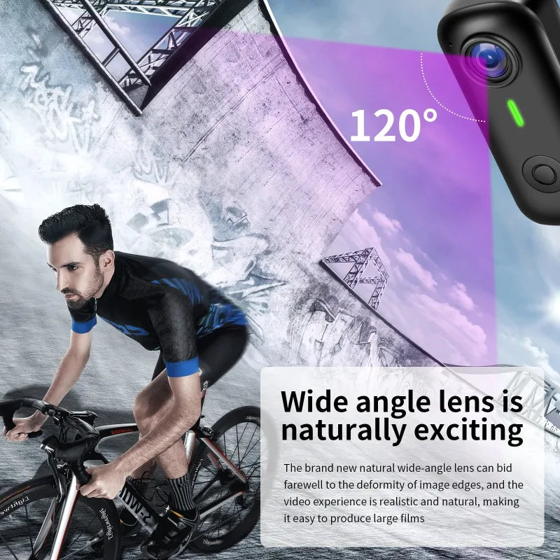 Pocket 2K Mini Magnetic Wearable Action Camera 120 Degree Wide Angle WIFI Hands Free Thumb Cam for Cycling Vlog Outdoor Recording
