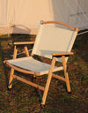 Outdoor Chair Camping Folding Portable Backrest Chair Camping Leisure Faux Wood Armrest Fishing Garden Chair