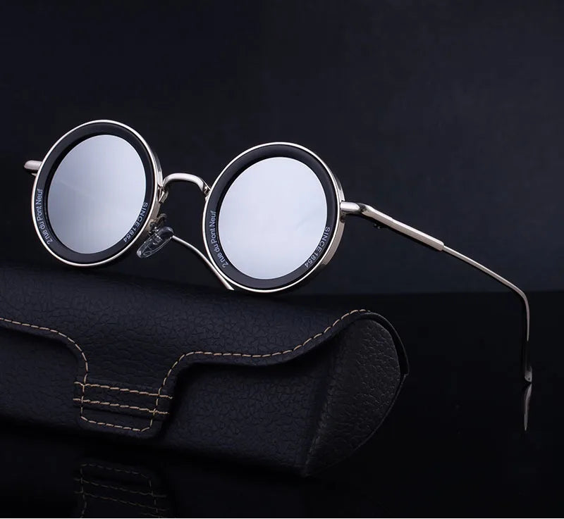 Round Steampunk Sunglasses With UV400 Protection