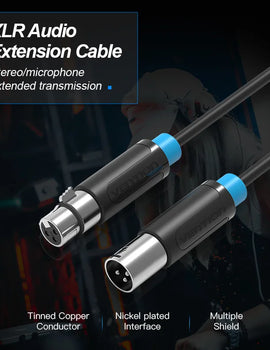 XLR Cable Karaoke Microphone Sound Cannon Cable Plug XLR Extension Mikrofon Cable for Audio Mixer Amplifiers XLR Cord