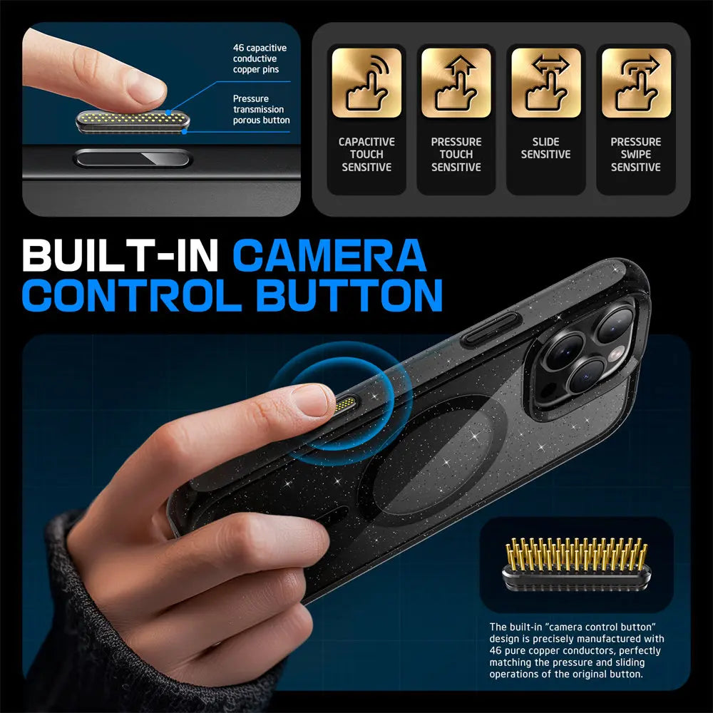 For iPhone 16 Pro Max Case with Camera Control Capture Button UB Mag Slim Shockproof  MagSafe Phone Case Cover