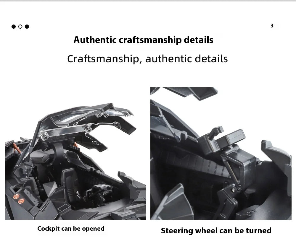 1:18 Batmobile Tumbler Alloy Diecast Model Sound Light Car Spray Function Toy Display Ornament Toys For Gift For