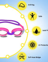Kids Swim Goggles and Silicone Swim Cap set with Nose Clip Earplugs, Waterproof