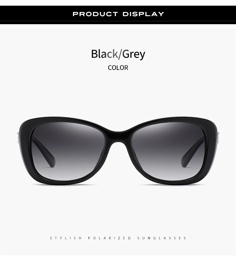 Diamond Gradient Polarized UV400 Square Sunglasses for Women Driving Travel Glasses