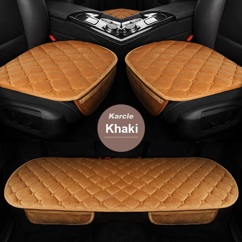 Plush Winter Car Seat Cover Warm Flocking Cloth Seat Cushion