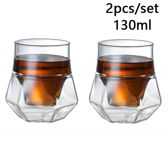 120/250/335ml Double-layer Glass Cup Hanging Ear Espresso Coffee Cup Anti-scalding Milk Brandy Wine Teacup Clear Mug Set
