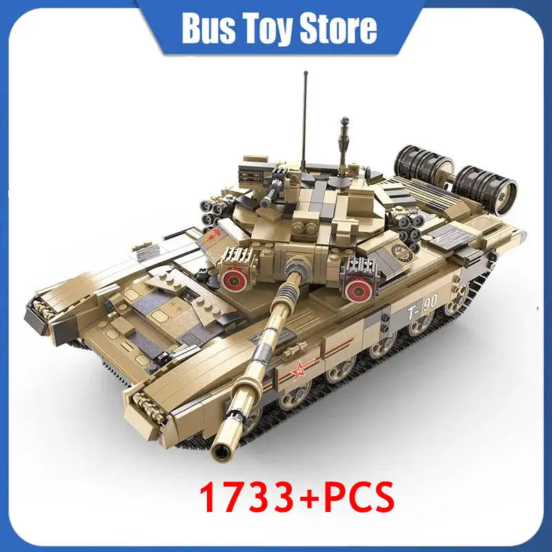 1722 Piece Bricks Remote Control T90 Tank Set Technical Model Building Blocks s RC Toy Boy Birthday Gift