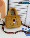 Sanrio Cartoon Plush Shoulder Bags Hello Kitty Kuromi Melody Cute Crossbody Bag Anime Children Handbag