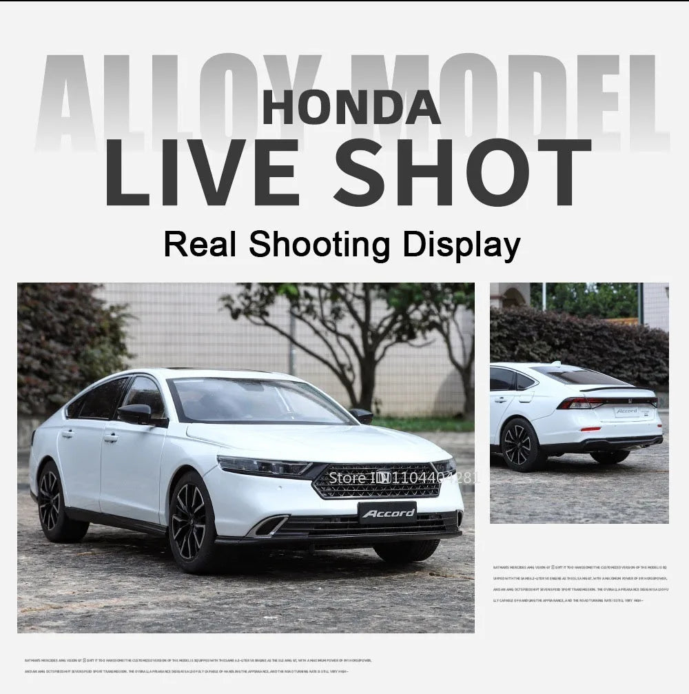 1:18 X5M Honda Accord Car Toys Alloy Diecast Models Shock Absorption Doors Opened Front Wheel Steering Vehices Desktop Ornament