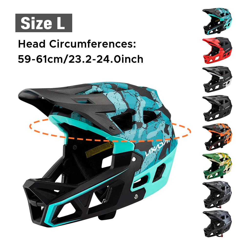 Full Face Mountain Bike Helmet Adult Racing Downhill MTB Helmet for Men/Women Adult Mountain Bike Helmet with Visor Over 31 Vent