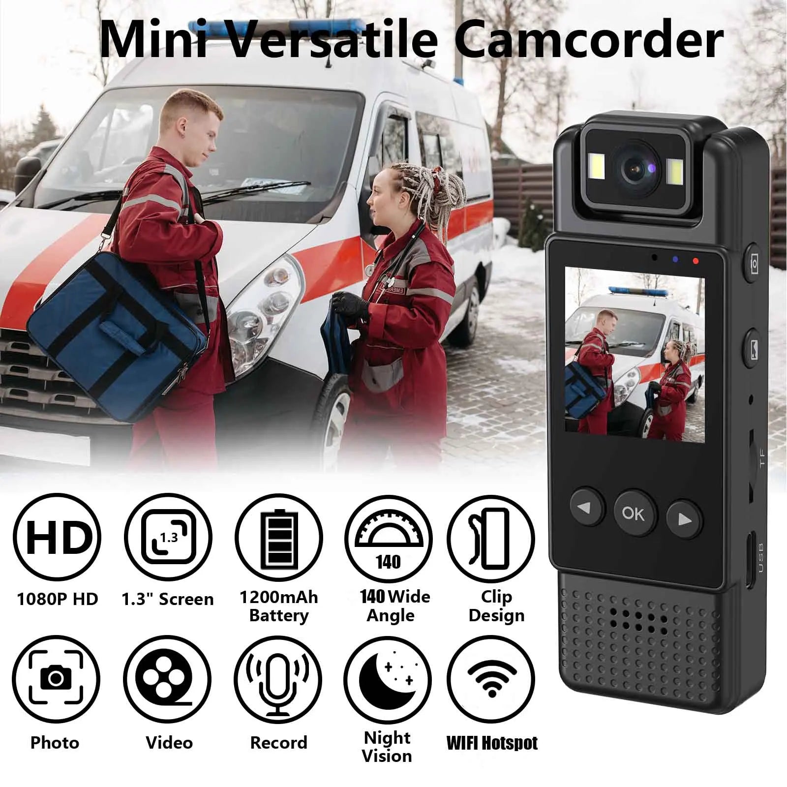 HD Mini Camera Portable Police Pocket Sport Digital Video Recorder Business Conference 1080P Wearable Body Cam
