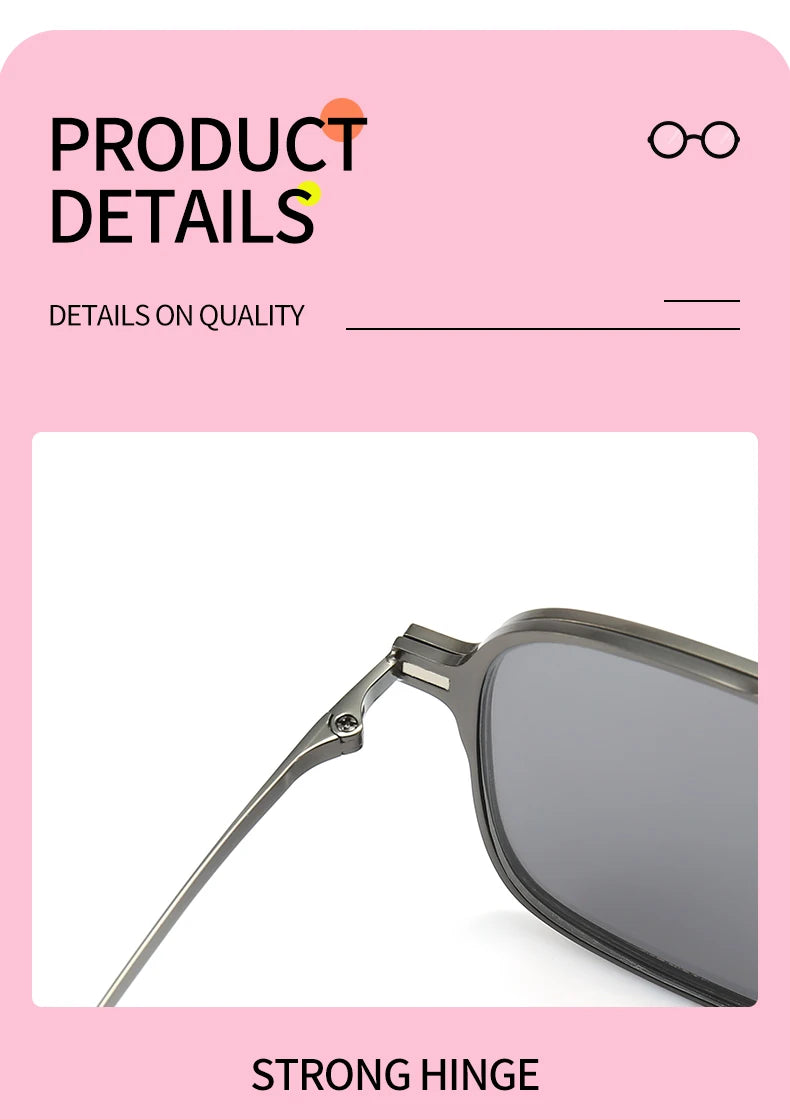Titanium 3 In 1 Magnetic Clip On Polarized Sunglasses UV400 Optical Computer Glasses for Men Women