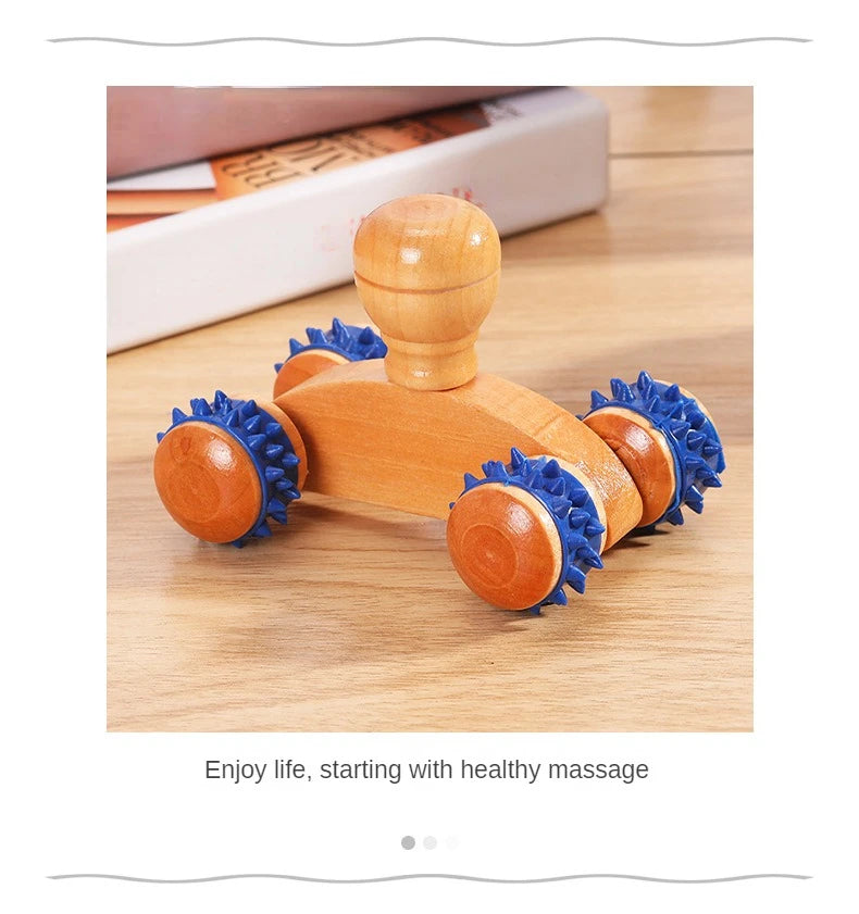 Wooden Massage Roller Therapy Body Massager Foot Face Shoulder Neck Hand Push Roller Massager Body Soothing Massage Tool