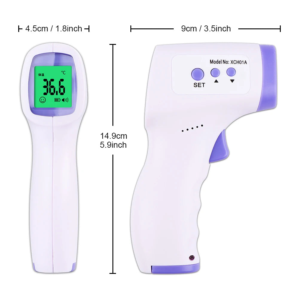 Digital Infrared Thermometer Forehead Body Non-Contact Fever Thermometers Medical Portable Finger Pulse Oximeter Blood Oxygen