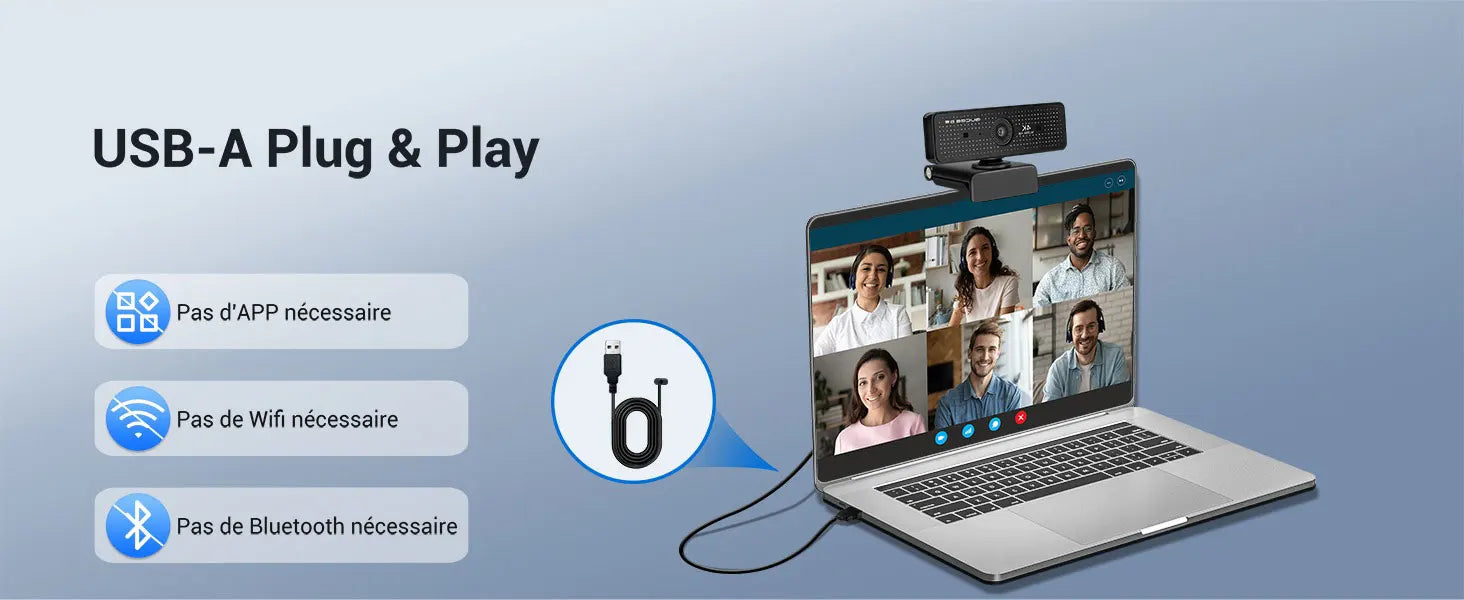 4K Webcam for PC UHD Autofocus Streaming Web Cam with Mics Plug and Play USB Computer Video Camera for Online Teaching/Meeting