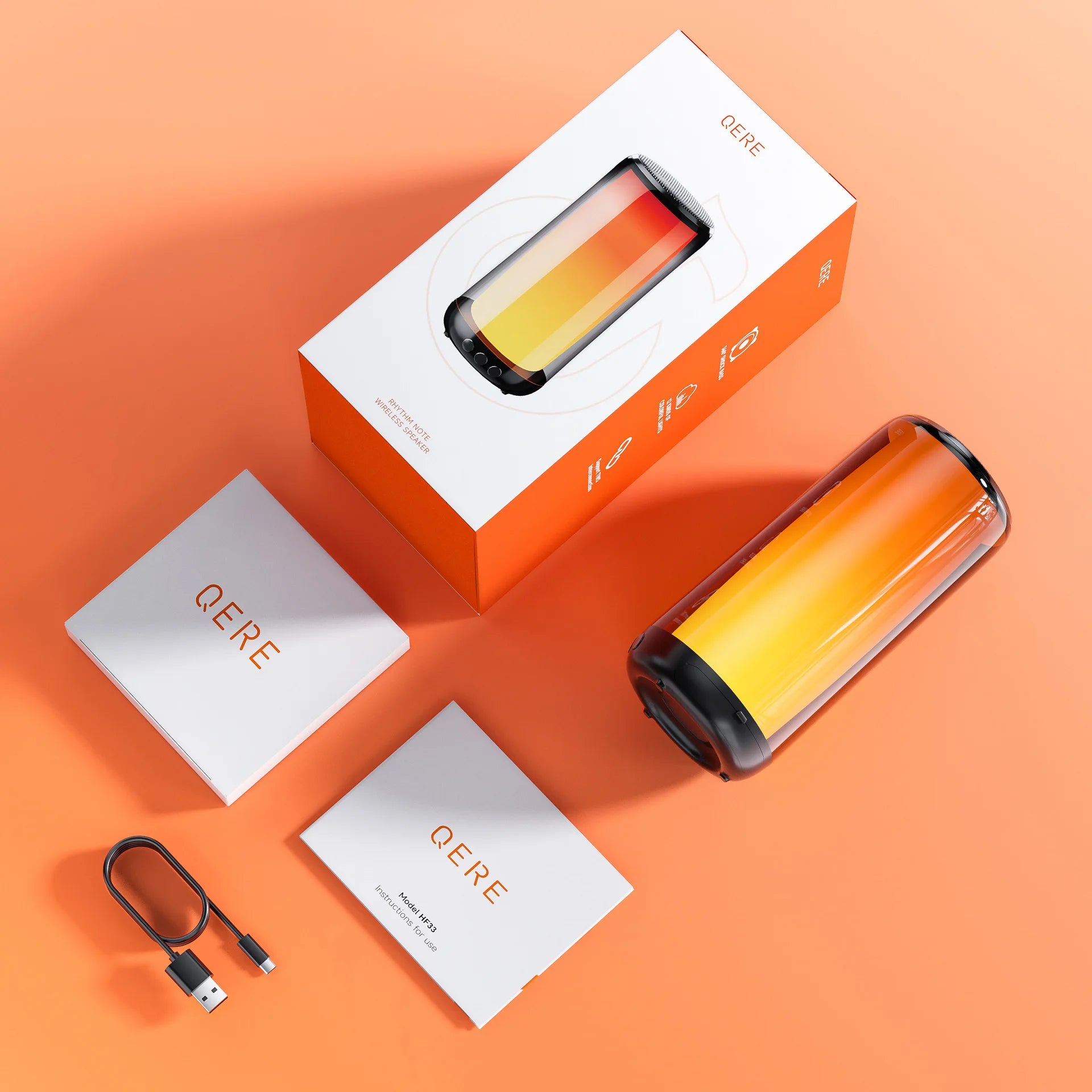 HF33 Mini Portable Wireless Speaker Outdoor Subwoofer with 360 Led HiFi Sound Quality Camping Bass Speaker Supports TWS/TF/AUX