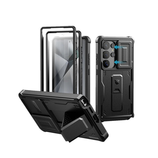 For Samsung Galaxy S25 Ultra 2025 Case Full Body Rugged Case with Camera Cover & Built-in Screen Protector Kickstand Case